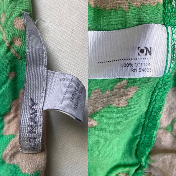 Old Navy Made in Indonesia Floral Green and Tan Mini Dress Women’s Size Small - Picture 9 of 9
